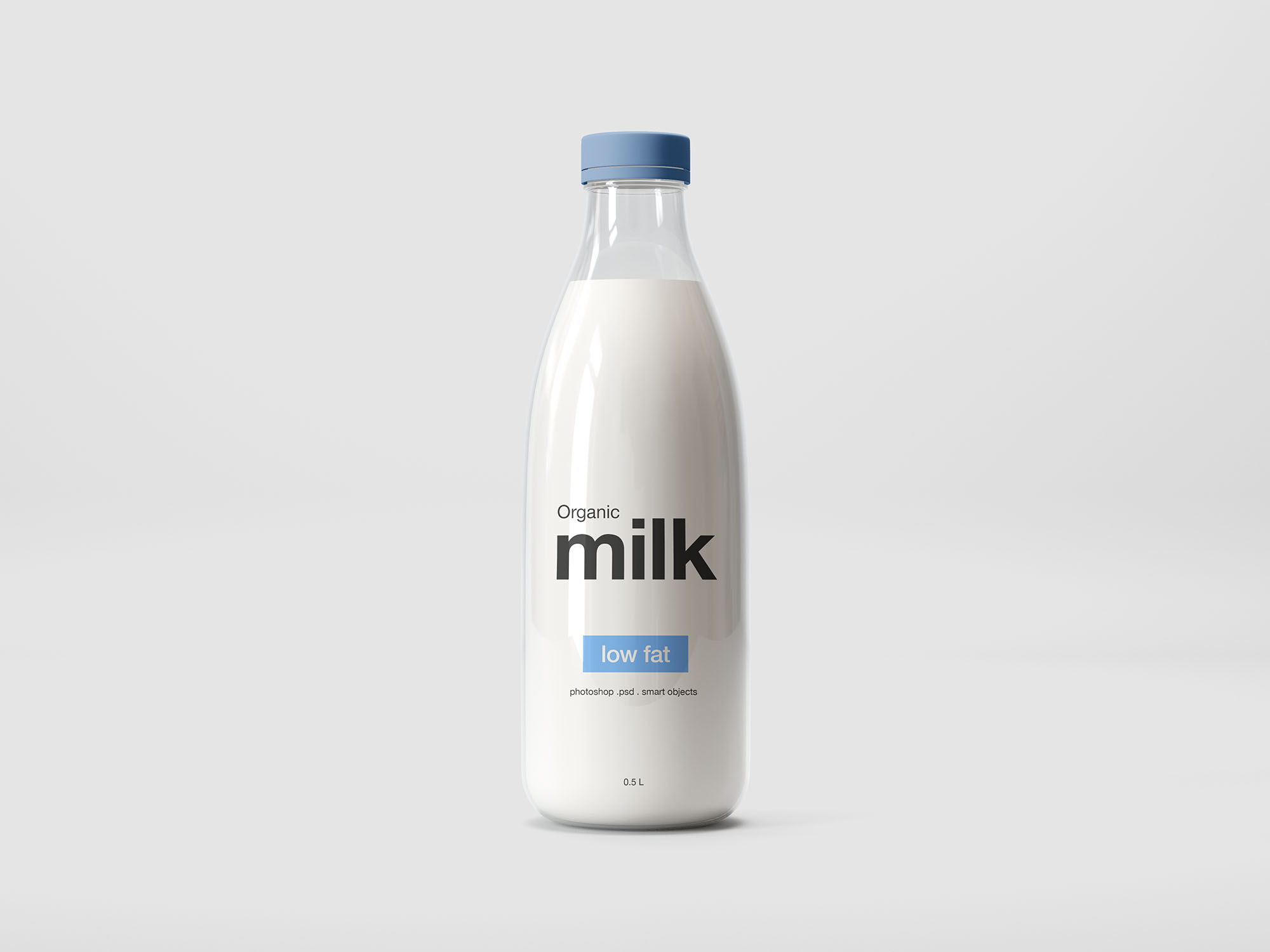 Mockup Showcasing a Full Milk Glass Bottle FREE PSD