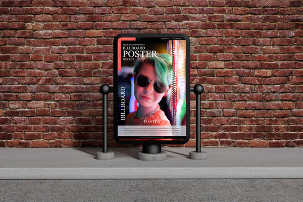 Billboard Poster Mockup in Front of The Brick Wall Free Download ...