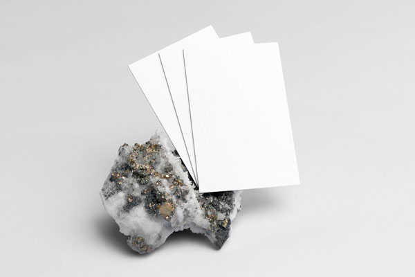 Business Card Mockup on top of Crystal Stone FREE PSD