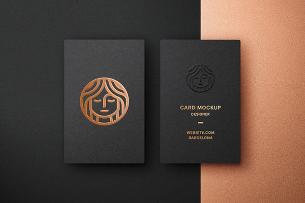 Embossed Business Card Mockup FREE PSD