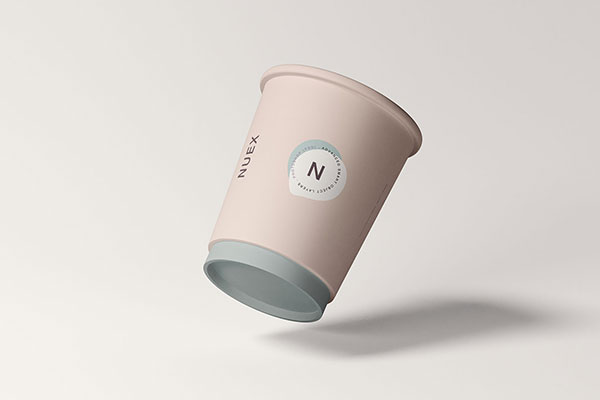 Flying Disposable Hot Cup Mockup FREE PSD