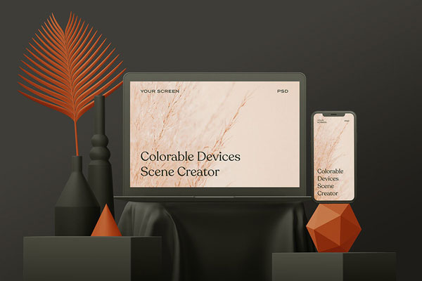 Free Monochrome Devices Scene Creator FREE PSD
