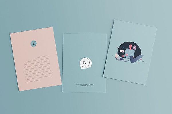 Front and Back A5 Postcards Mockup Set FREE PSD