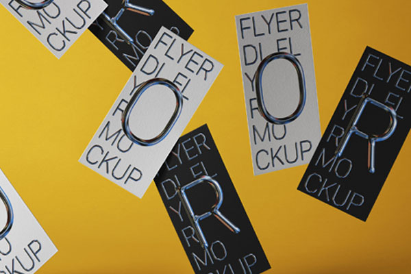 Gravity Flying Psd Flyers Mockup FREE PSD