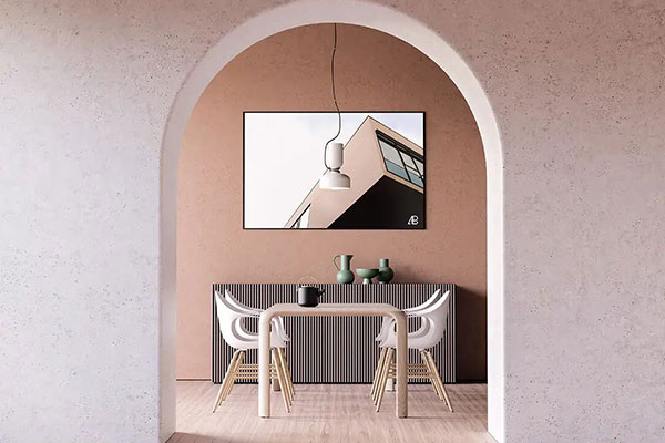 Horizontal Poster in an Modern Interior Mockup FREE PSD