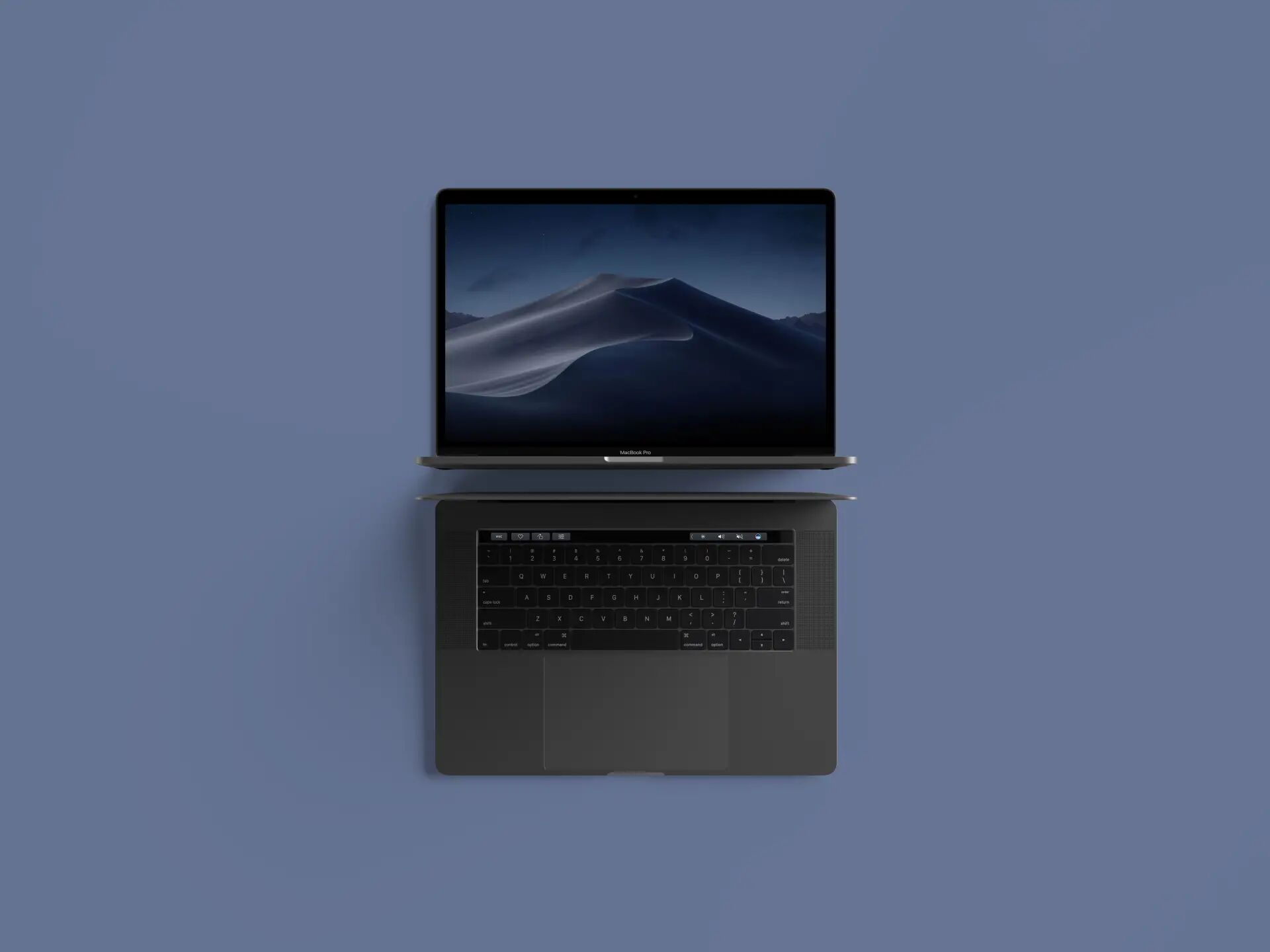 Mockup Featuring Modernistic Top View MacBook Pro