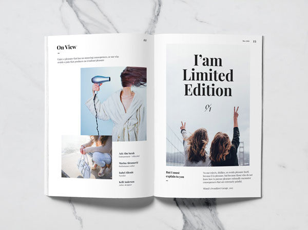 Mockup Modeling Inner Page, Front and Back Cover of A5 Sized Magazine