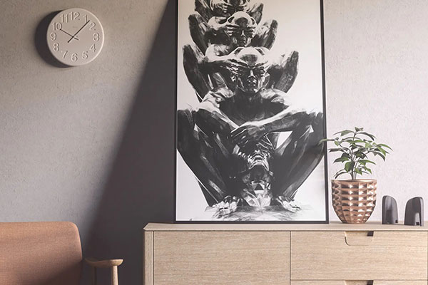 Mockup of a Modern Poster on a Drawer