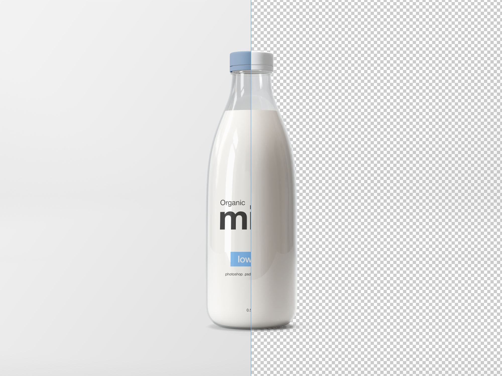 Mockup Showcasing a Full Milk Glass Bottle FREE PSD