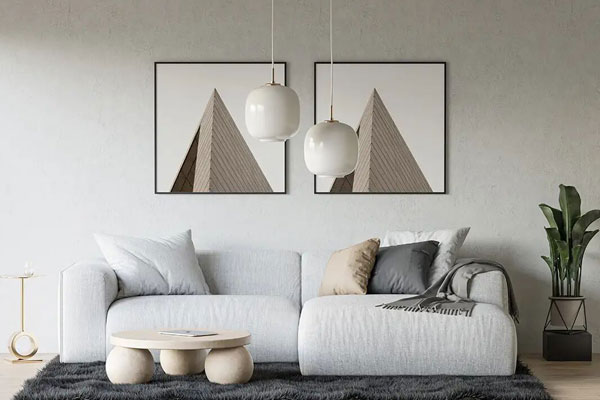 Mockup Showcasing Two Modern Posters in Cozy Living Room with Furniture FREE PSD