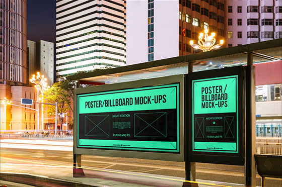 Set of Urban Poster and Billboard Mockup FREE PSD