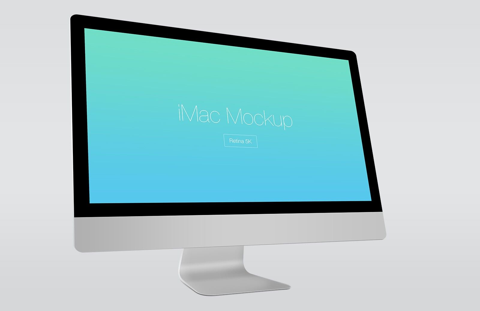 Silver iMac with a 5K Retina Display PSD Mockup FREE PSD