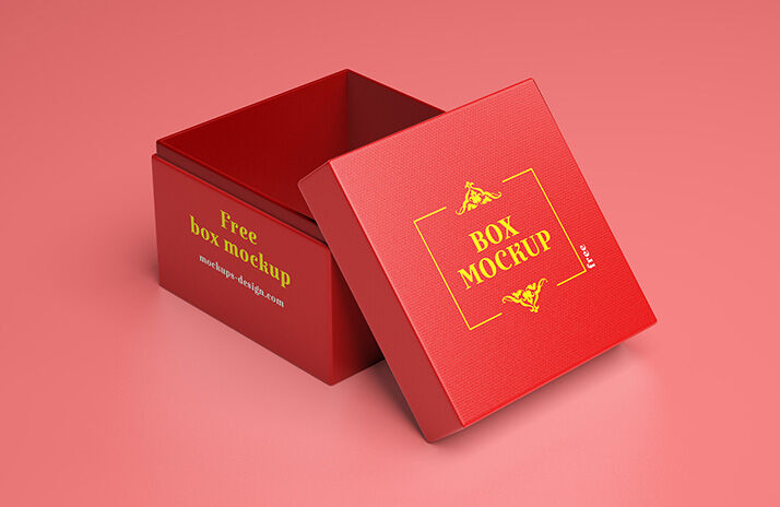 Simple Square-shaped Gift Box Mockup FREE PSD