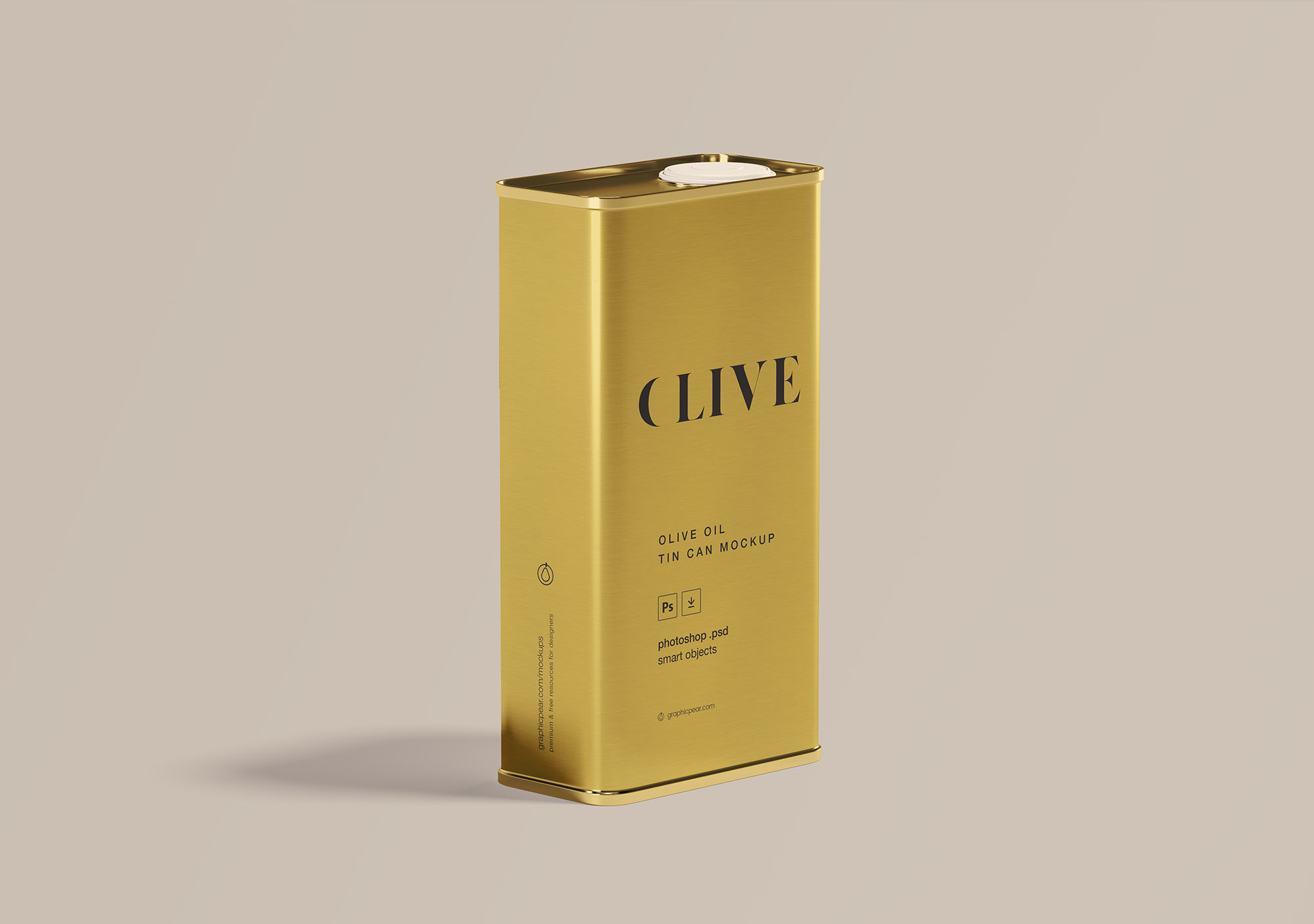 Standing Metallic Olive Oil Tin Can Mockup Free Download | Resource Boy