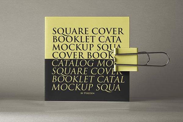 Top-View Square Booklet Mockup