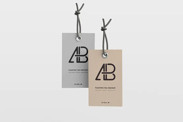 Two Minimal Floating Tag Mockup In different colors FREE PSD