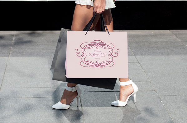 Woman Carrying Shopping Bag Mockup (FREE) - Resource Boy