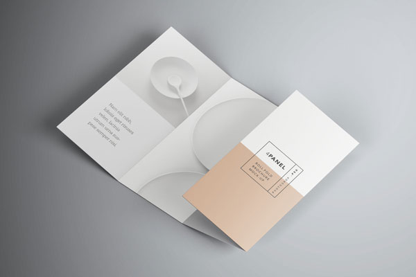 4 Panel Roll Fold Brochure Mockup FREE PSD