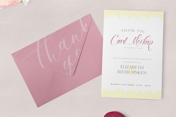 A Set Of Card and Envelope Mockup FREE PSD