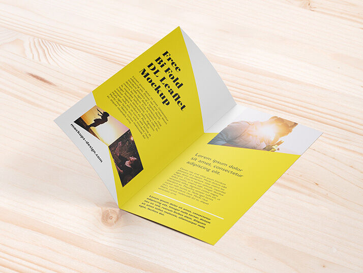 Bi Fold Brochure Mockup with 5 shots FREE PSD
