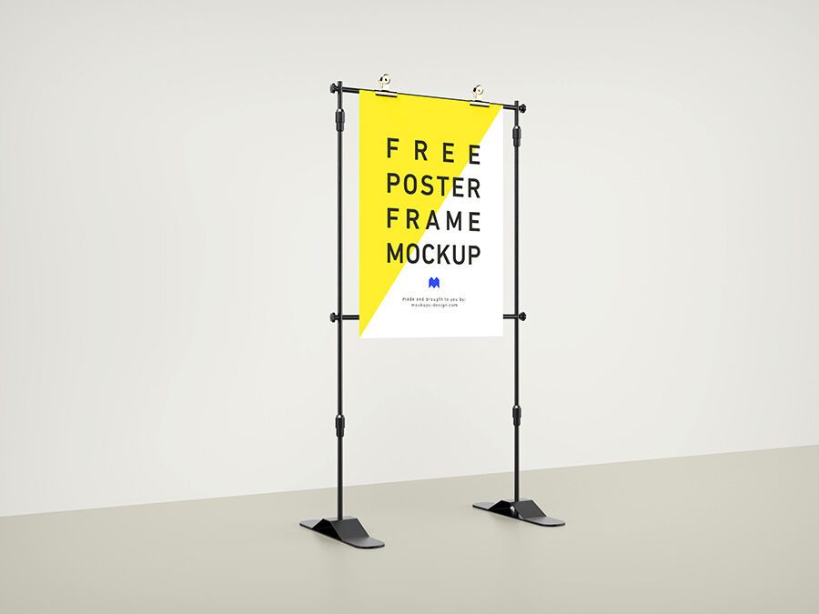 Black Metallic Bipod Poster Frame FREE PSD