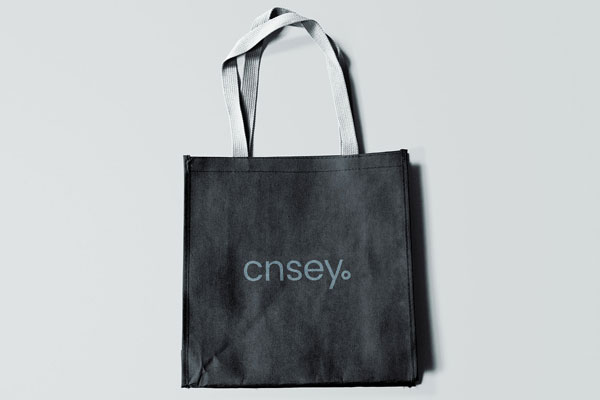Black Tote Bag Mockup With White Band FREE PSD