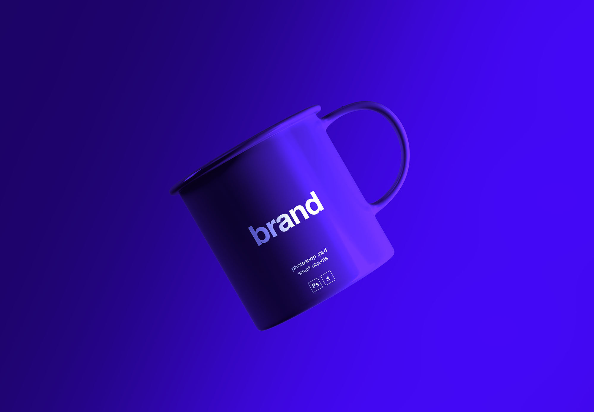 Blue Floating Tea Cup Mockup FREE PSD
