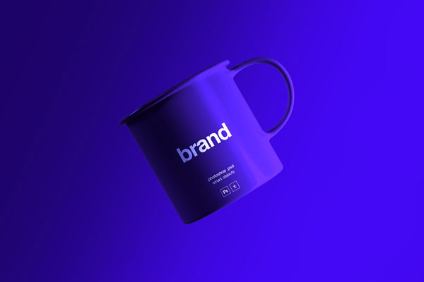 Blue Floating Tea Cup Mockup FREE PSD