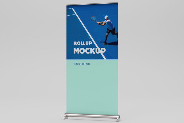 Branding Rollup Mockup On A White Background FREE PSD