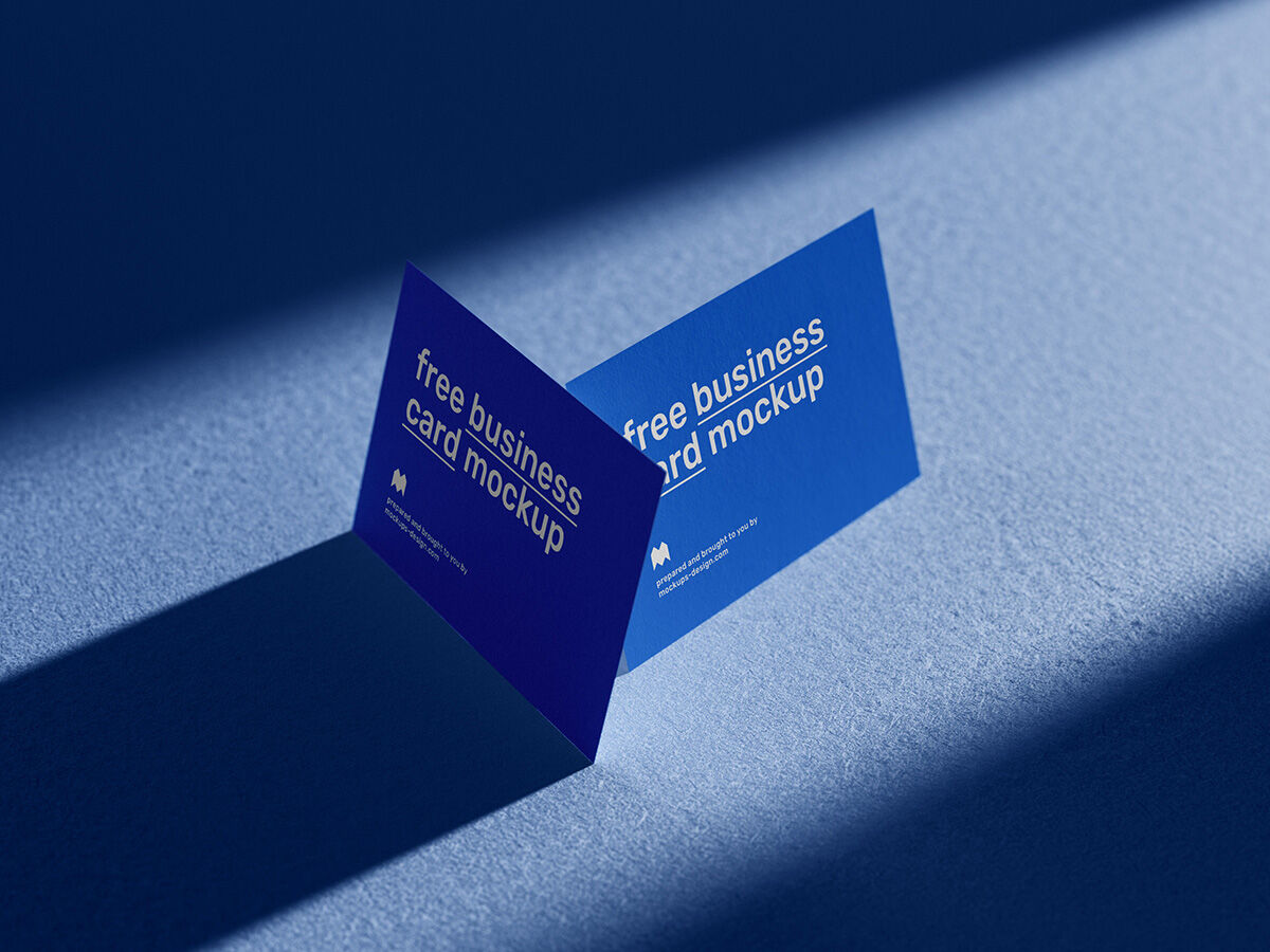 Business Cards Mockup with Shadow Effect FREE PSD