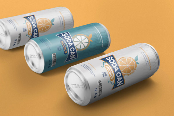 Can Mockup with 3 Can showcase FREE PSD