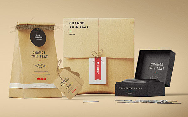 Colorful Mockup of Standing Packets FREE PSD