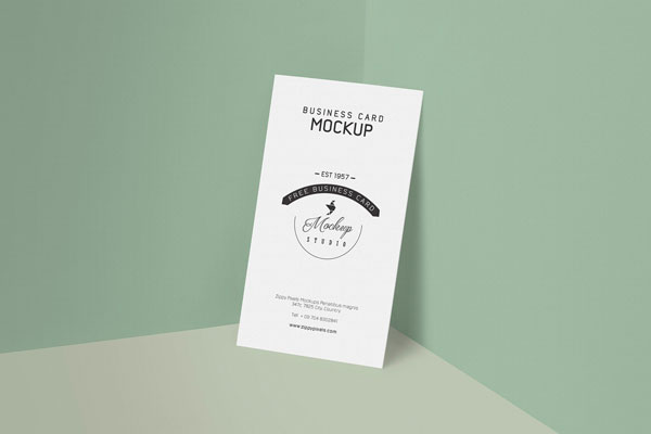 Customizable Vertical Subtle Business Card Mockup FREE PSD