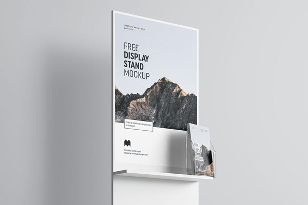 Display Stand Mockup In Front The Wall FREE PSD
