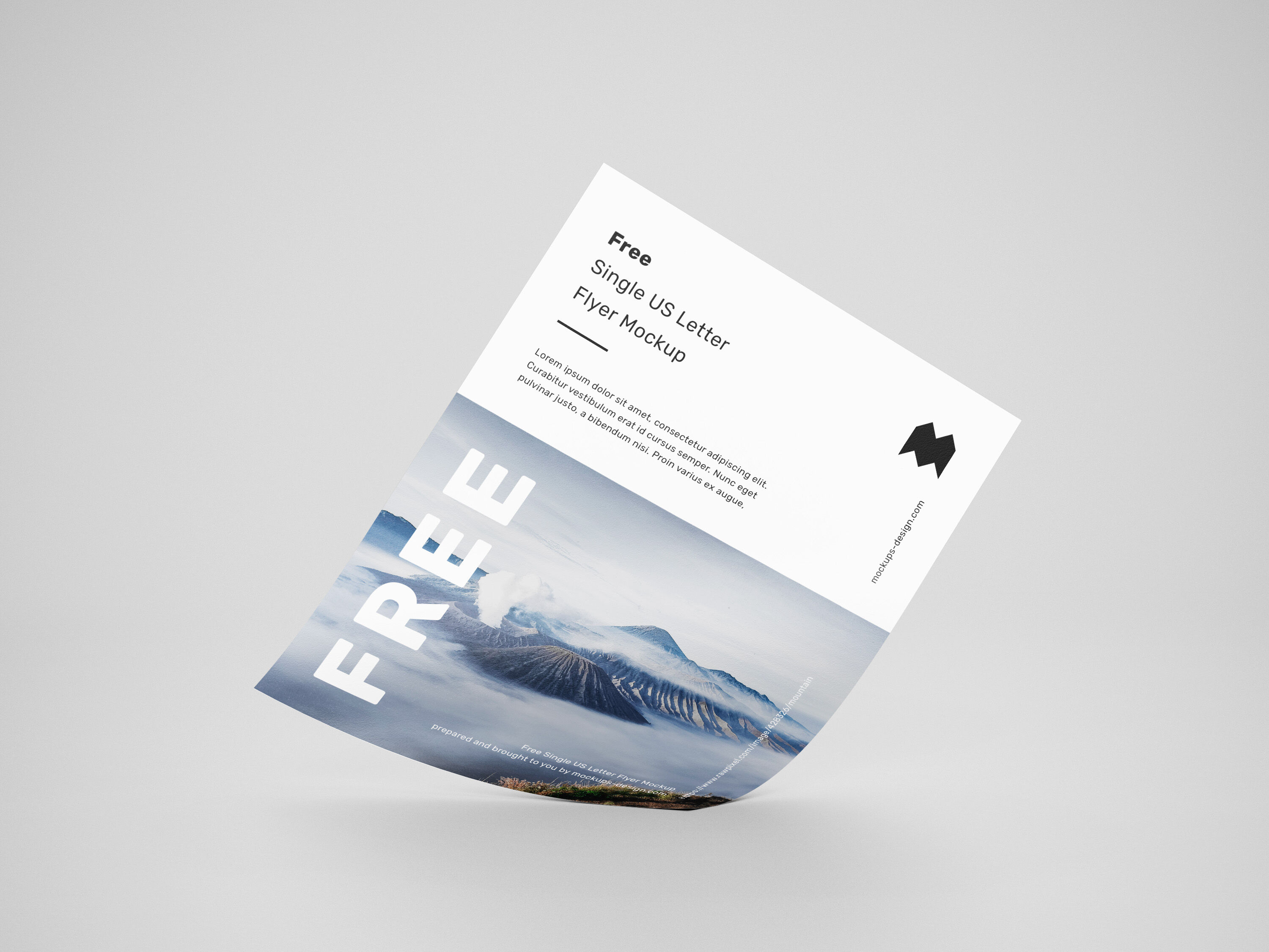 Double-Sided Single US Letter Flyer Mockup FREE PSD