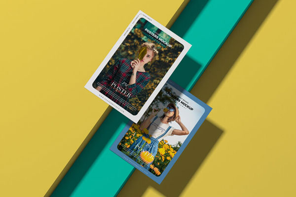 Elegant Fancy Poster mockup With A Bright Background FREE PSD