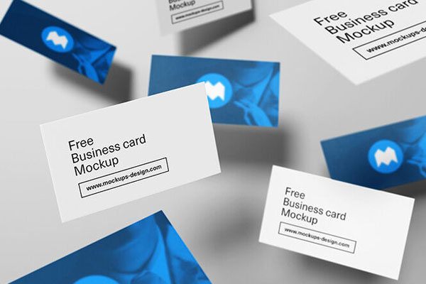 Flipped Business Cards Shading the Background Mockup FREE PSD