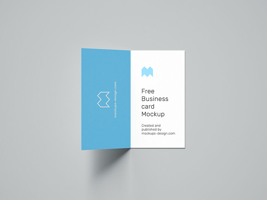 Folded Business Card PSD Mockup FREE PSD