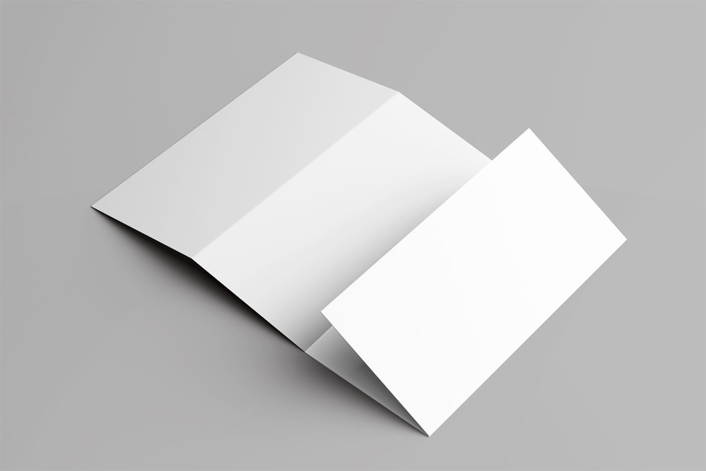 Four-Panel Roll Fold Brochure Mockup FREE PSD