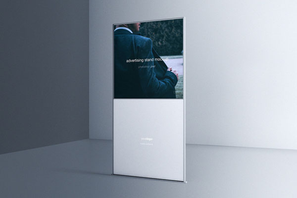 Free Indoor Advertising Stand Mockup With Image FREE PSD