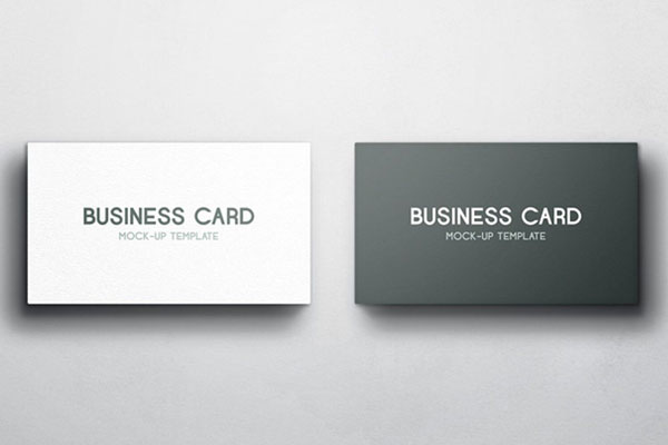 Front and Back Overhead Shot of Business Card Mockup FREE PSD