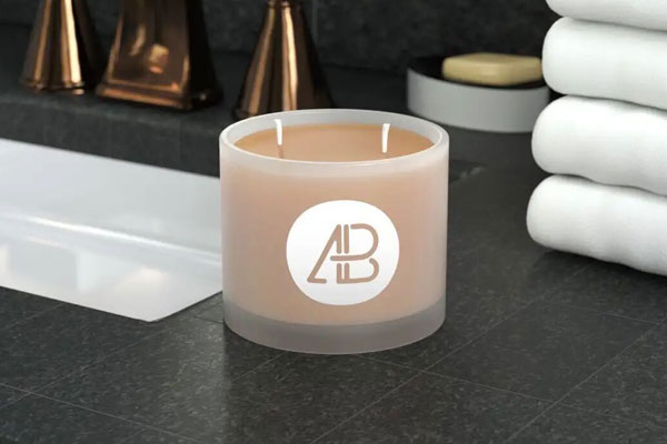 Frosted Glass Candle Mockup FREE PSD