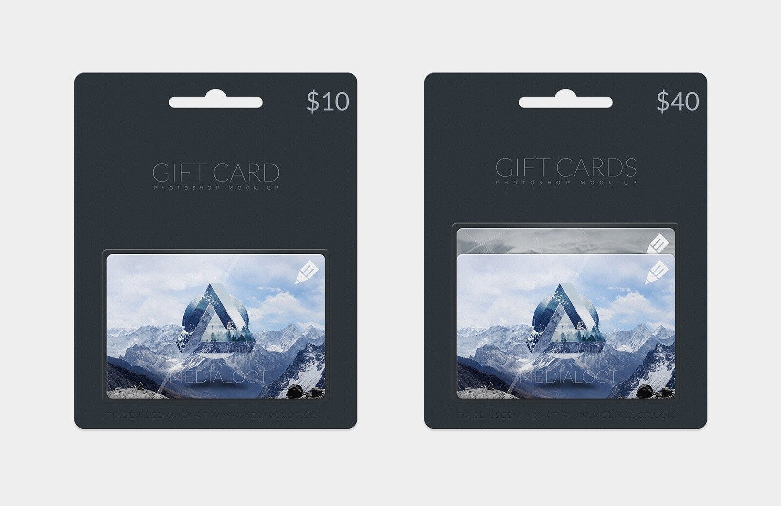 Gift Card Mockup Set Including Four Different Shots FREE PSD