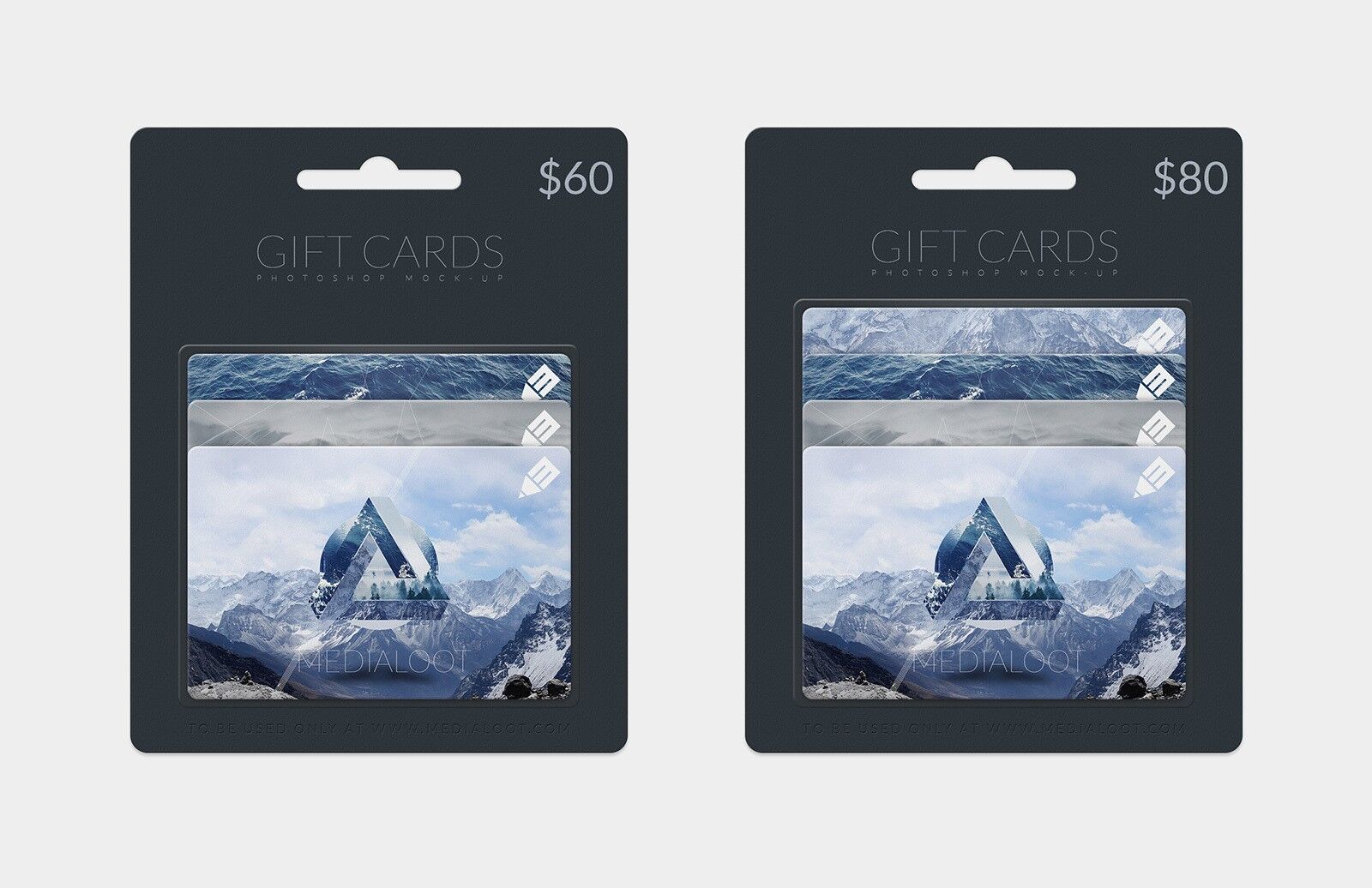 Gift Card Mockup Set Including Four Different Shots FREE PSD