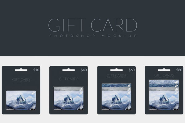 Gift Card Mockup Set Including Four Different Shots FREE PSD