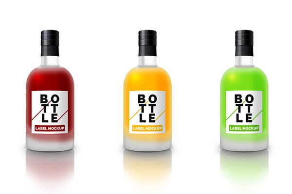 Glass Bottle Mockup Standing in a Bright Background FREE PSD