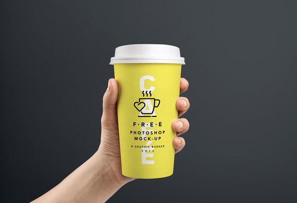 Two Floating Disposable Coffee Cups Mockup (FREE) - Resource Boy