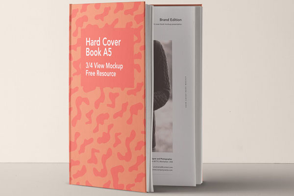 Hardcover Book With Inner Page Mockup FREE PSD
