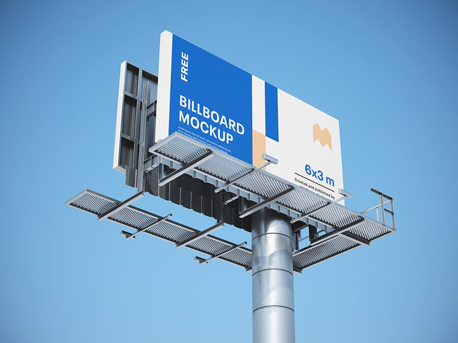 Highway Billboard Mockup with 3 angles FREE PSD