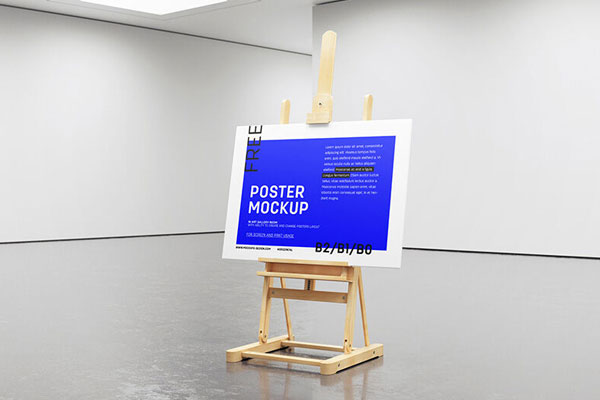 Horizontal And Vertical Gallery Easel Mockup FREE PSD